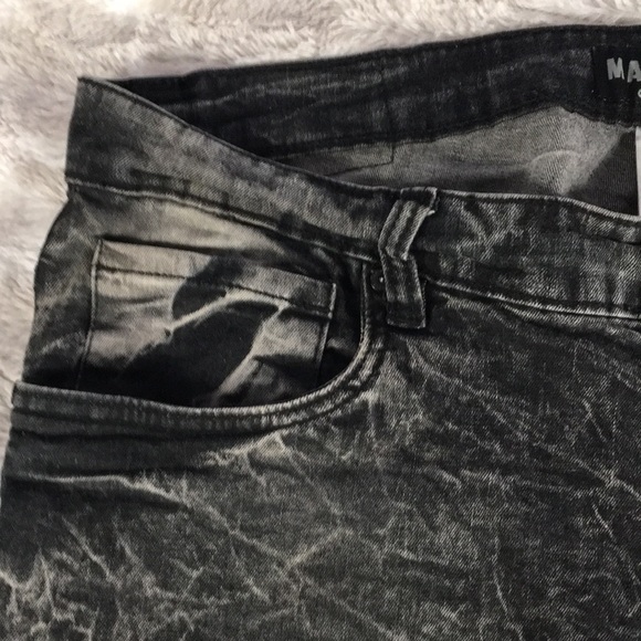 Marc Ecko Cut And Sew Black Acid Wash 